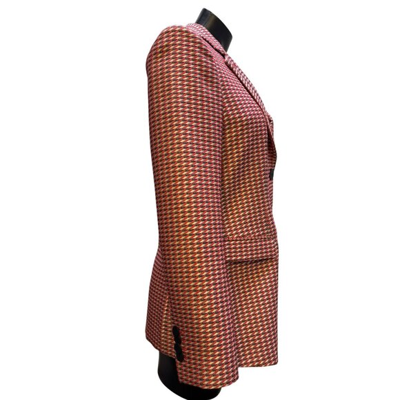 Armani Collezioni Print Suit Jacket Red & Black Size 6 - Picture 3 of 10